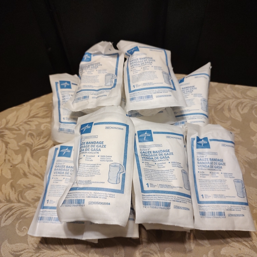 ⚕️⛑️⚕️ New Sealed Super Fluffy Cotton Rolled Gauze Bandage - Pack of 12 - Picture 3 of 9